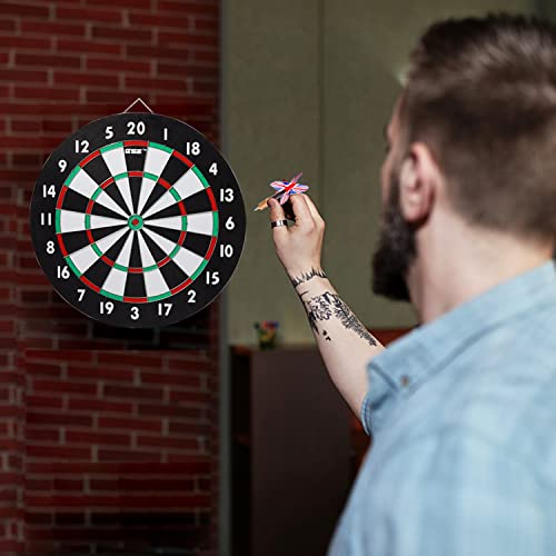GSE Games & Sports Expert 18" Regulation Size Steel Tip Dartboard Game Set. Excellent Bristle/Sisal, Paper Baseball, Bullseye, Dart Board Game Set (Several Styles Available) - style: 2-in-1 Paper Baseball/Dart Board Set