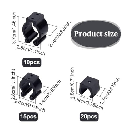 INFUNLY 45 Pieces Pool Cue Holder Clips 3 Sizes Wall Mounted Fishing Rod Clips Billiards Cue Rack Clamps Snooker Cue Locating Clips for Fishing Pole Storage Billiards Cue Snooker Cue