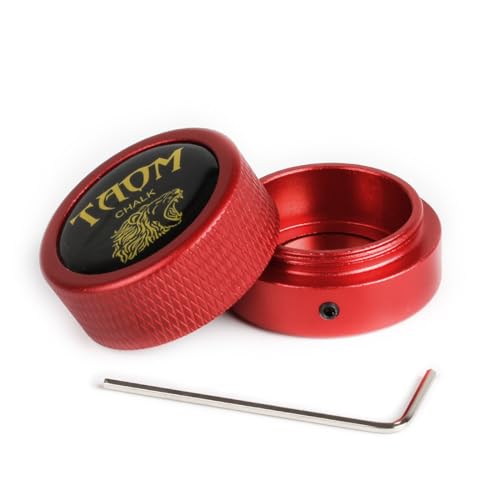 TAOM Pool Chalk Holder Round Shaped Practical Tool Billiards Accessories Magnetic Mini Chalk Tip Case Container Round Box Billiards - color: 1-Red holder