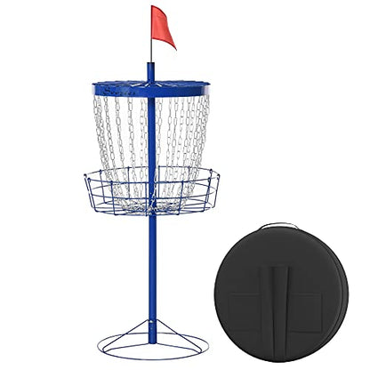 Soozier Portable Disc Golf Basket Target with 24-Chain, Travel Bag