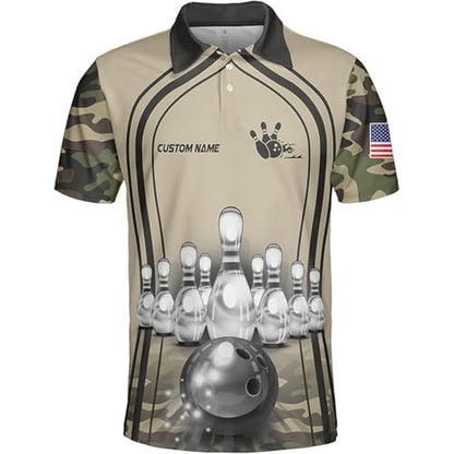 GABITA Personalized Bowling Jerseys for Men, Custom Bowling Shirts, Funny Bowling Shirts Gift for Bowler Team Player - color: A10