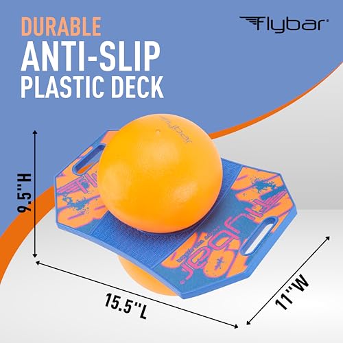 Flybar LED Pogo Trick Ball for Kids Balance Bounce Board w/Anti-Slip Deck - color: Blue Dawn 2