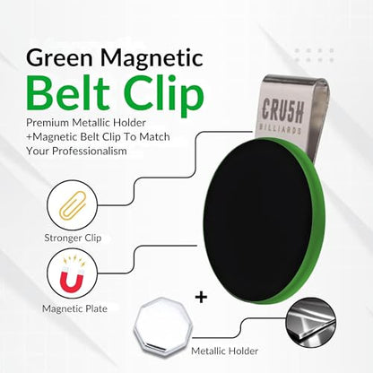 Ultra-Grip Magnetic Chalk Holder Clip - Neodymium Belt Clip for Secure Cue Chalk, Pool Stick Chalk Holder, Ideal for Billiards & Pool Accessories, Cue Stick Magnetic - color: Green