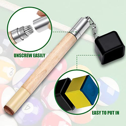 TOBWOLF Chalk Holder for Billiards, 2 in 1 Pool Cue Chalk Holder, Portable Pool Snooker Chalk Holder, Billiard Cue Tip Pricker, Non-Slip Billiard Cue Tip Tool Pool Table Accessory