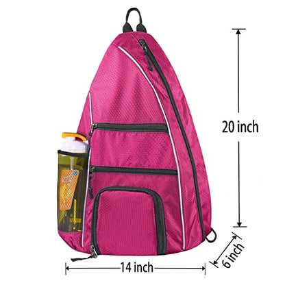 Pickleball Bag - Pickleball Bags for Women Men - Pickleball Backpack - Travel Pickleball Paddle Case, Pickle Ball Bag for Pickleball Paddle Tennis Racket, Protable Pickleball Sling Bag - color: Rose