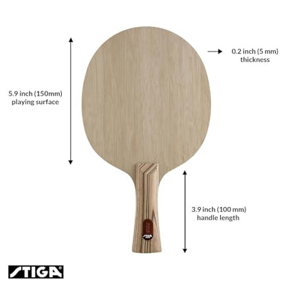 STIGA Pure Table Tennis Blade, Round Wood Blade for Experienced Advanced Offensive Players, Competition Approved - style: Pure - Master
