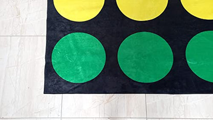 Family Game Party Twister Rug, Black Cotton Area Rug C1027S (39"x59"=100x150cm) for Kids - size: (39”x59”)=100x150cm