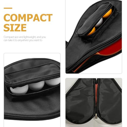 VALICLUD Table Tennis Paddle Bag with Ball Storage, Protective Organizing Case in Black, Compact Pong Bat Fixed Cover for Sports and Game Room Use