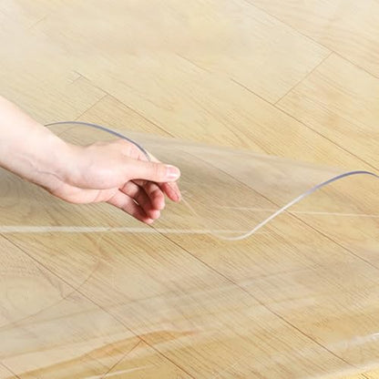Clear PVC Floor Mat 0.08inches/2mm Thick Non-Slip Waterproof Desk & Floor Protector for Office, Kitchen, Gym - Anti-Scratch, Heavy-Duty, Easy Clean for Home, Pets(12x''12'') - size: 12x''12''