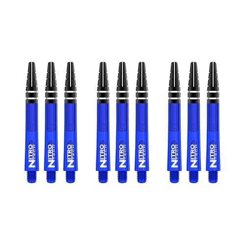 RED DRAGON Nitrotech Dart Shafts - Transparent Polymer Stems with Flight Locking System for Secure Flight Retention - Available in Short, Intermediate & Medium Sizes and Multiple Colors - color: Blue