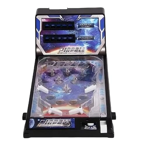 Exciting Space Theme Pinball Machine, Tabletop Electronic Pinball Game, Desktop Ball Shooting Toy with Lights Sounds, Arcade Pinball Favor