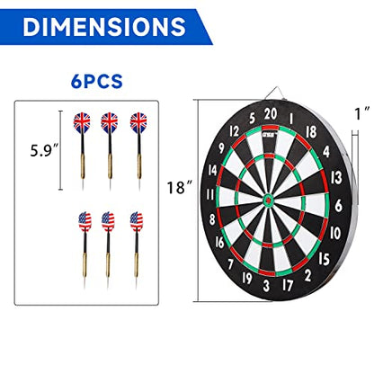GSE Games & Sports Expert 18" Regulation Size Steel Tip Dartboard Game Set. Excellent Bristle/Sisal, Paper Baseball, Bullseye, Dart Board Game Set (Several Styles Available) - style: 2-in-1 Paper Baseball/Dart Board Set