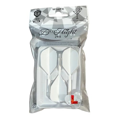 L-style BarFlight One-Piece Dart Flight and Shaft – L3 Shape – 26mm - color: White
