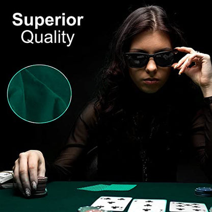 Felt Card Game Table Cover for Playing Cards, Poker, Mahjong, Domino, Bridge and Board Game - Green, 32 in - color: Green, size: 32" x 32" (Square)