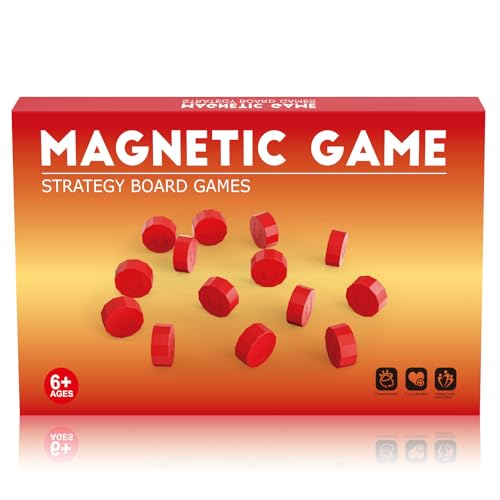 LLESSOO Magnet Game with String, Fun Strategy Board Games for Kids 8-12 and Adults, Magnetic Game for Family Night, Party & Travel, Includes 20 Chess Pieces, Rope and Storage Bag