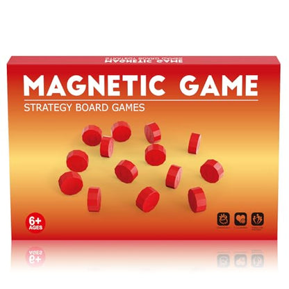LLESSOO Magnet Game with String, Fun Strategy Board Games for Kids 8-12 and Adults, Magnetic Game for Family Night, Party & Travel, Includes 20 Chess Pieces, Rope and Storage Bag