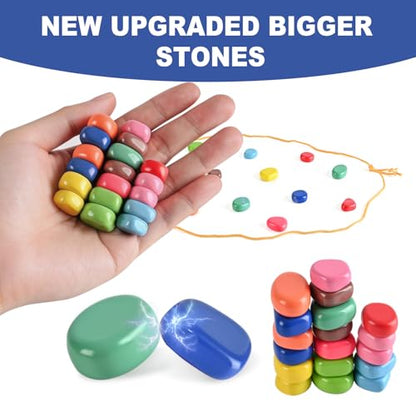 Magnet Game with String, Magnetic Chess Game with Stones – 20 Magnetic Stones Game, Strategy Party Travel Game for Adults
