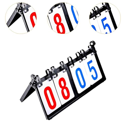 Portable Flip Scoreboard 4 Digit Tabletop Score Board for Sports Competition