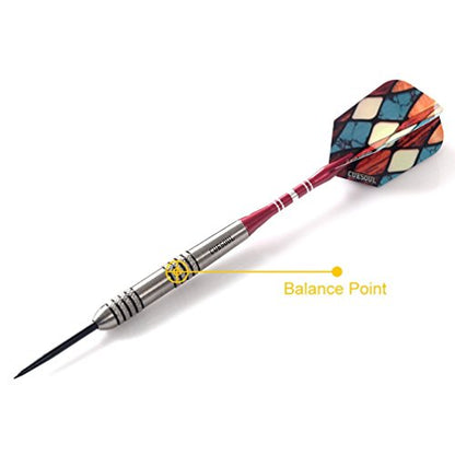 CUESOUL 22/24/26 Grams Tungsten Steel Tip Darts Set 95% Tungsten - color: 26 Grams-Case