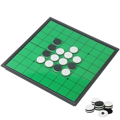 Reversi (Othello) Board Game Set-9.8”, Magnetic Folding Classic Strategy Travel Game for Kids and Adults