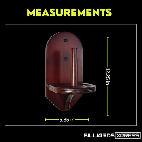 Pool Hand Chalk Holder - Elegant Cone Chalk Holder - Extra-Sturdy Pool Chalk Holder - Wall Mounted Pool Table Chalk Holder with Beveled Edge and Hardware - Pool Table Accessories - color: Mahogany