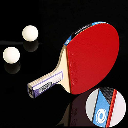 Professional Table Tennis Bat 5 Layers of Wood and 2 Layers of Carbon Fiber / 9 Stars/Short Handle (9 Stars Long Handle) - size: Long Handle