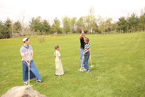 Deluxe 8-Player Croquet Game Set with Duffel Carry Bag (Eight 32" Handles) - size: Eight 32" Handles