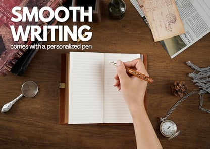 InnoBeta Bowling Lovers Gifts, Journal & Pen Set, 7.8x5 Inches | Vegan leather|Easy-to-Carry|Card Slot|Refillable Notebook|Leather with Faith Message|Travel Diary