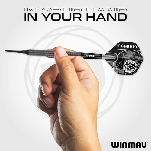 Winmau Darts Callisto Series 90% Professional Tungsten Soft Tip Darts Set with Dart Flights and Dart Shafts (Stems) - Available in 18g Weight and Three Styles - size: 18G, style: Callisto 1