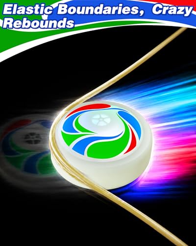 Rechargeable Tabletop Air Hockey Game with Soccer-Style LED Hover Puck, Table Top Hockey Game with Elastic Band Rebound Boundaries, 2-4 Player Indoor Table Game, Soccer Gift Idea for Family & Friends