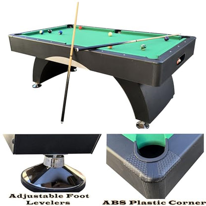 84" Pool Table with Automatic Ball Return, 7 ft Pool Table with Arched Design Legs, Billiard Tables Set for Family Game Room, Rrec Room, Club, Kids Adults, Green
