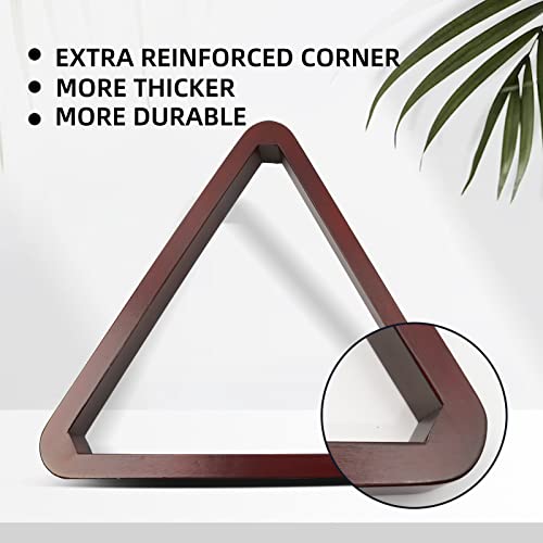 GSE Games & Sports Expert Deluxe Heavy Duty Solid Wood Billiard 8-Ball Triangle / 9-Ball Diamond Pool Ball Racks for 2-1/4" Pool Balls, Billiards Accessories - color: Mahogany, style: 8-Ball Triangle Rack