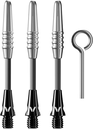 Viper Carbon Fiber High Performance Ultra-Light Dart Shafts, Set of 3 - color: Silver & Black, size: InBetween