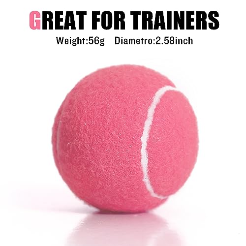 60/120 Pack Tennis Balls, Training Tennis Balls, Pet Dog Playing Balls, Practice Tennis Balls with Mesh Bag for Transport and Beginner Training - color: Pink-60Pack