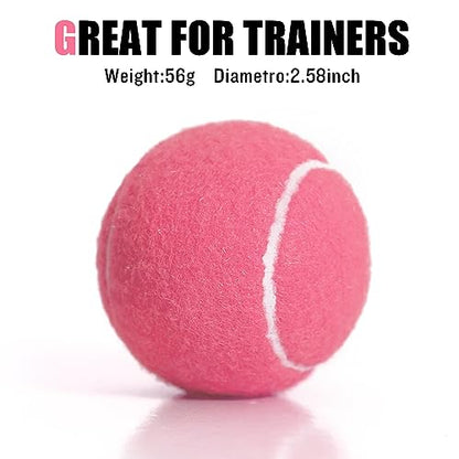30/40 Pack Training Tennis Balls, Pet Dog Playing Balls, Practice Tennis Balls with Mesh Bag for Transport and Beginner Training - color: Pink-40Pack