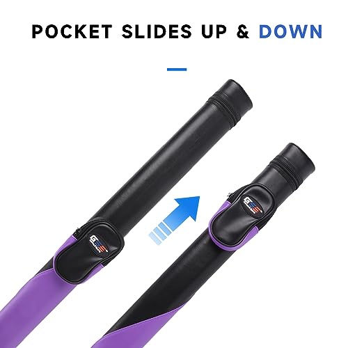 GSE Games & Sports Expert Billiard Cue Cases, 1x1 Deluxe Hard Billiard Pool Cue Stick Carrying Case, Pool Billiards Accessories (Several Colors Available) - color: Deluxe - Black/Purple