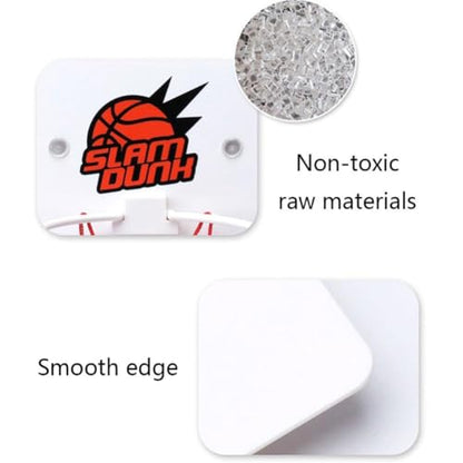 Mini Basketball Hoop Kit Plastic Basketball Backboard with Suction Cup for Indoor Sports Wall Mount Basketball Hoop Set with 2 Balls Funny Home Basket Sports Excersise