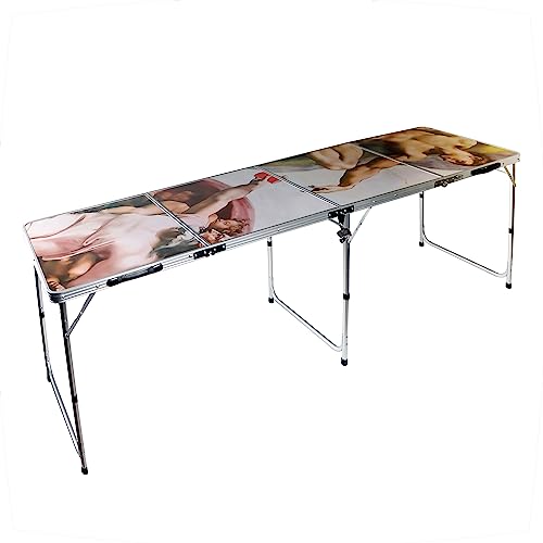 8' Folding Beer Pong Table with Bottle Opener