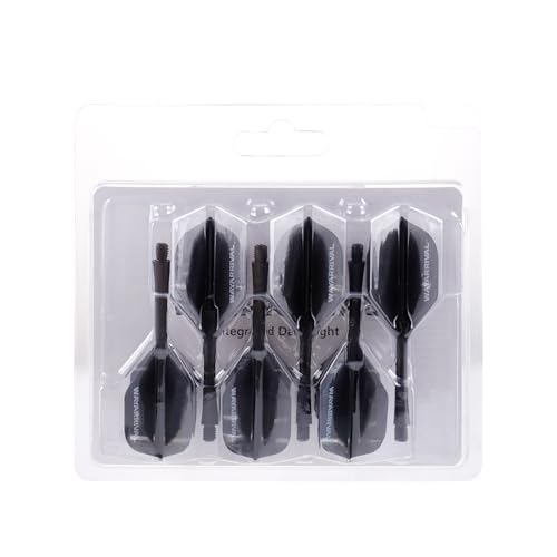 Integrated Dart Flights,All in One Dart Flights and Stems for Unbreakable Use,Universal 2BA Fit for Instant Setup,PP Material Integrated Dart Flights and shafts for Stability - style: 6 Pack
