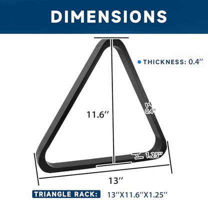 GSE Games & Sports Expert Solid Wood Billiard 8-Ball Triangle / 9-Ball Diamond Pool Ball Racks for 2-1/4" Pool Balls, Pool Table Accessories - color: Black, style: 8-Ball Triangle Rack