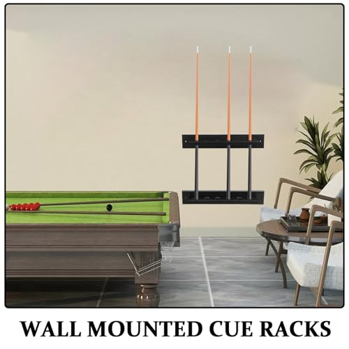 DOITOOL Solid Wood Billiard Cue Wall Rack 6-hole Pool Stick Holder Wall-mounted Cue Storage Organizer for Indoor Recreation Room