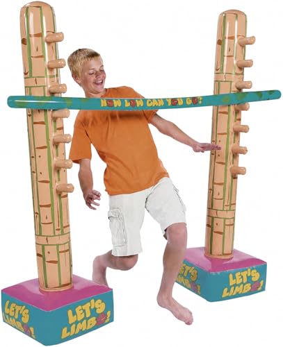 Fun Express Limbo Game for Kids and Adults, 5 Feet Tall Adjustable | 3-Piece Vinyl Kit, Carnival Games Set, Birthday Party Games, Outdoor Games for Pool Party, Luau Games & Field Day Activities