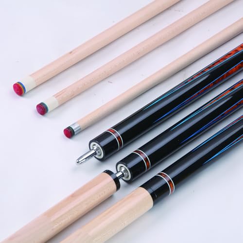 Canadian Maple Pool Cue Sticks (10mm/11.5mm/13mm), 58" 2-Piece Pool Sticks with Low Deflection Shaft,Billiard Sticks for Home, Bar, and Tournament Play - color: Blue only cue 11.5mm