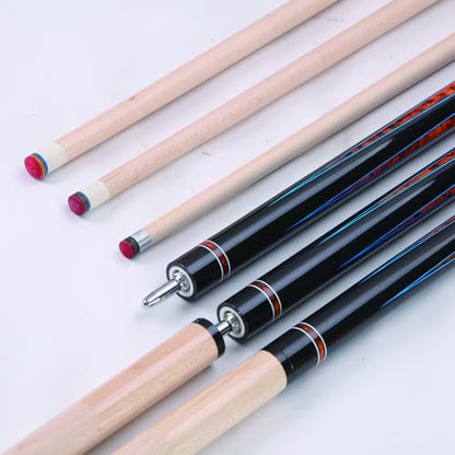 Canadian Maple Pool Cue Sticks (10mm/11.5mm/13mm), 58" 2-Piece Pool Sticks with Low Deflection Shaft,Billiard Sticks for Home, Bar, and Tournament Play - color: Blue only cue 11.5mm