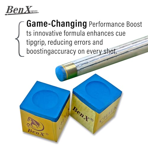 Pool Cue Chalk 24 Pack (2x12 Boxes) - Blue Billiard Chalk Cubes, High Grip Formula, Professional Tournament Grade, Mess-Free Application for Enhanced Spin & Control - style: 8A
