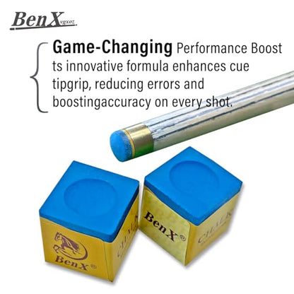 Pool Cue Chalk 24 Pack (2x12 Boxes) - Blue Billiard Chalk Cubes, High Grip Formula, Professional Tournament Grade, Mess-Free Application for Enhanced Spin & Control - style: 8A