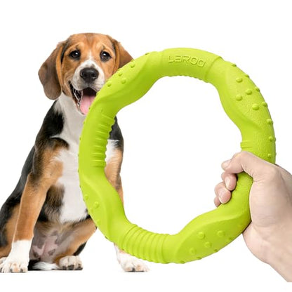 LaRoo Dog Flying Ring Toys, Floating Flying Disc Toys, Summer Pet Training Outdoor Durable Chew Toys for Medium and Large Dogs (Medium Green/22cm) - color: Green-M