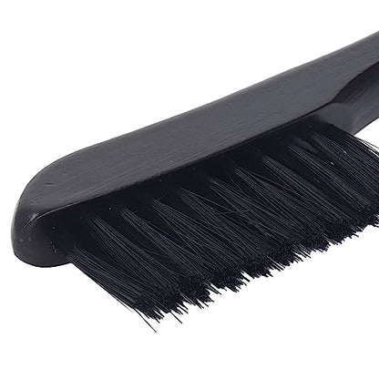 Septpenta Billiard Table Rail Brush Cleaning Tool, Billiard Table Brush Set with Cue Cleaning Cloth, Made of PVC and Solid Wood, for Wooden Billiard Accessories Kit(Black) - color: Black