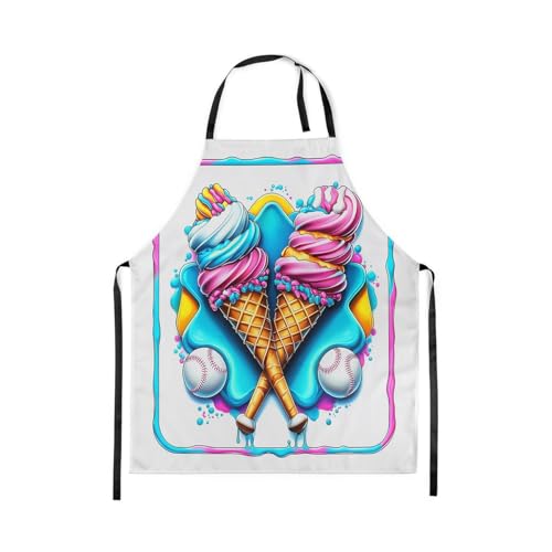 Manfei Baseball Kids Kitchen Apron - color: Blue