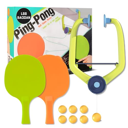 Door Pong Ball Game, 2025 Hanging Table Tennis Trainer Portable Set with Racket and Balls, Adjustable Hanging Table Tennis Trainer Exerciser for Kids.